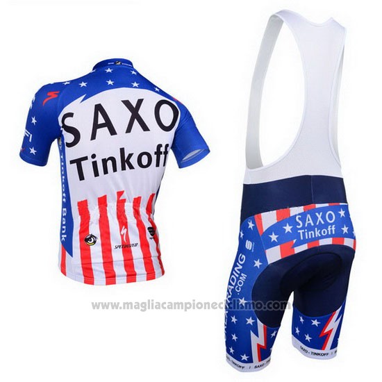 2013 Abbigliamento Ciclismo Tinkoff Saxo Bank Campione Stati Uniti Manica Corta e Salopette